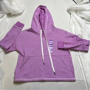 Steve Madden Women's Lavender Cropped Hoodie Sweater Small